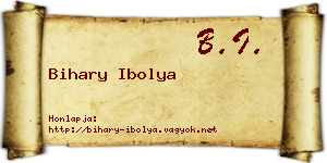 Bihary Ibolya névjegykártya